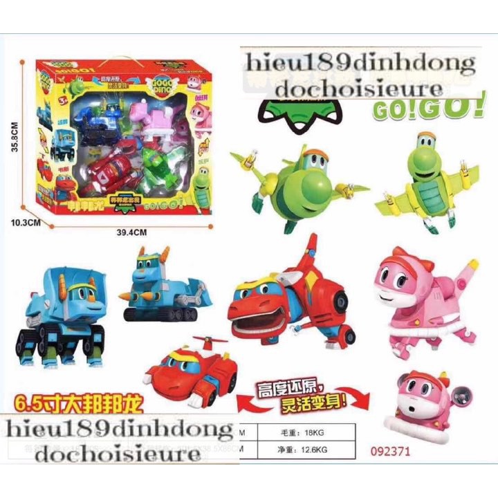 Bộ 4 Con Biệt Đội Khủng Long Biến Hình Gogo Dino (ảnh thật)