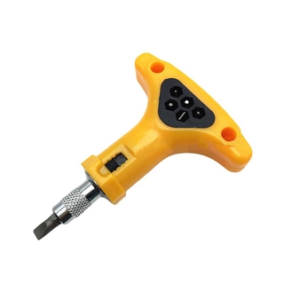 6 In 1 T Handle Anti-slip Ratchet Screwdriver Bits Tool Set Hex Slotted Phillips Screwdriver Kit Hardware Tools