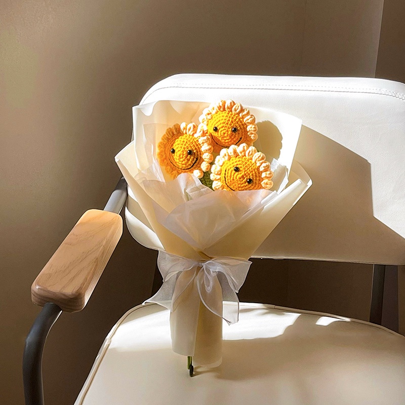 Bó Hoa Hướng Dương Đan Tay Thủ Công Xinh Xắn