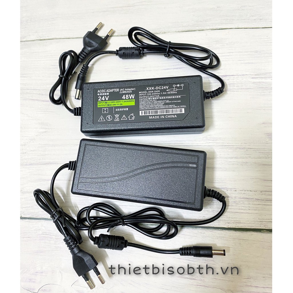 Nguồn 24V 2A Cho đèn lè, quảng cáo, động cơ điện lạnh, máy bơm. 24V-2A mẫu mới, dây rời