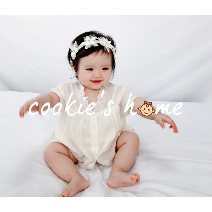 [Cookie'sHome x Royal Dress] Body cho bé gái sơ sinh coton phong cách Korea Hoàng gia mặc thôi nôi chụp hình studio