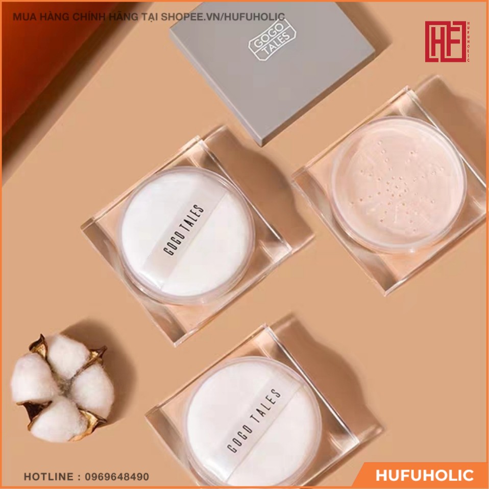 Phấn phủ bột kiềm dầu GOGO TALES Mist Light And Transparent Loose Powder Oil Control Makeup Air Gogotales GT370 GOGO104