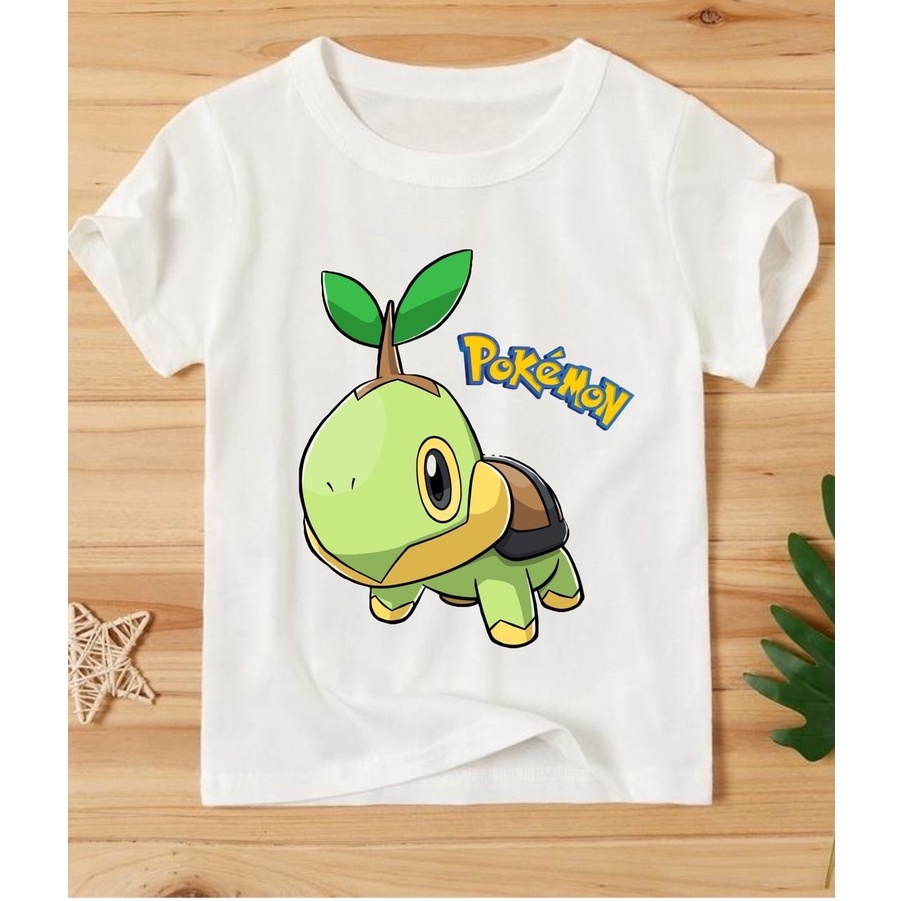 áo thun bé trai bé gái in hình pokemon cotton co giản thoải mái