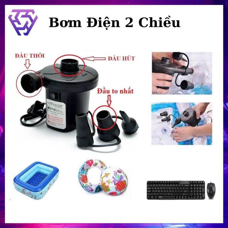 Bơm Điện 2 Chiều Cầm Tay Mini, Bơm Hút Chân Không, Bơm Phao Bể Bơi, Ghế Hơi, Hút Túi Chân Không Siêu Tiện Lợi