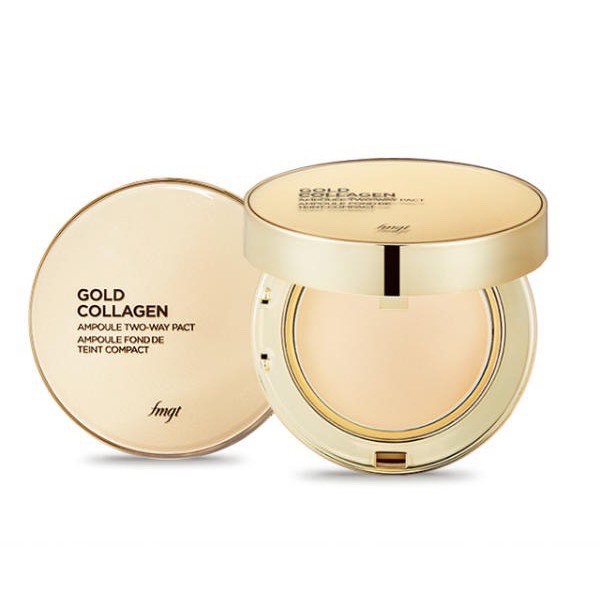 Phấn Phủ The Face Shop Gold Collagen Ampoule Two-way Pact SPF30++ 201