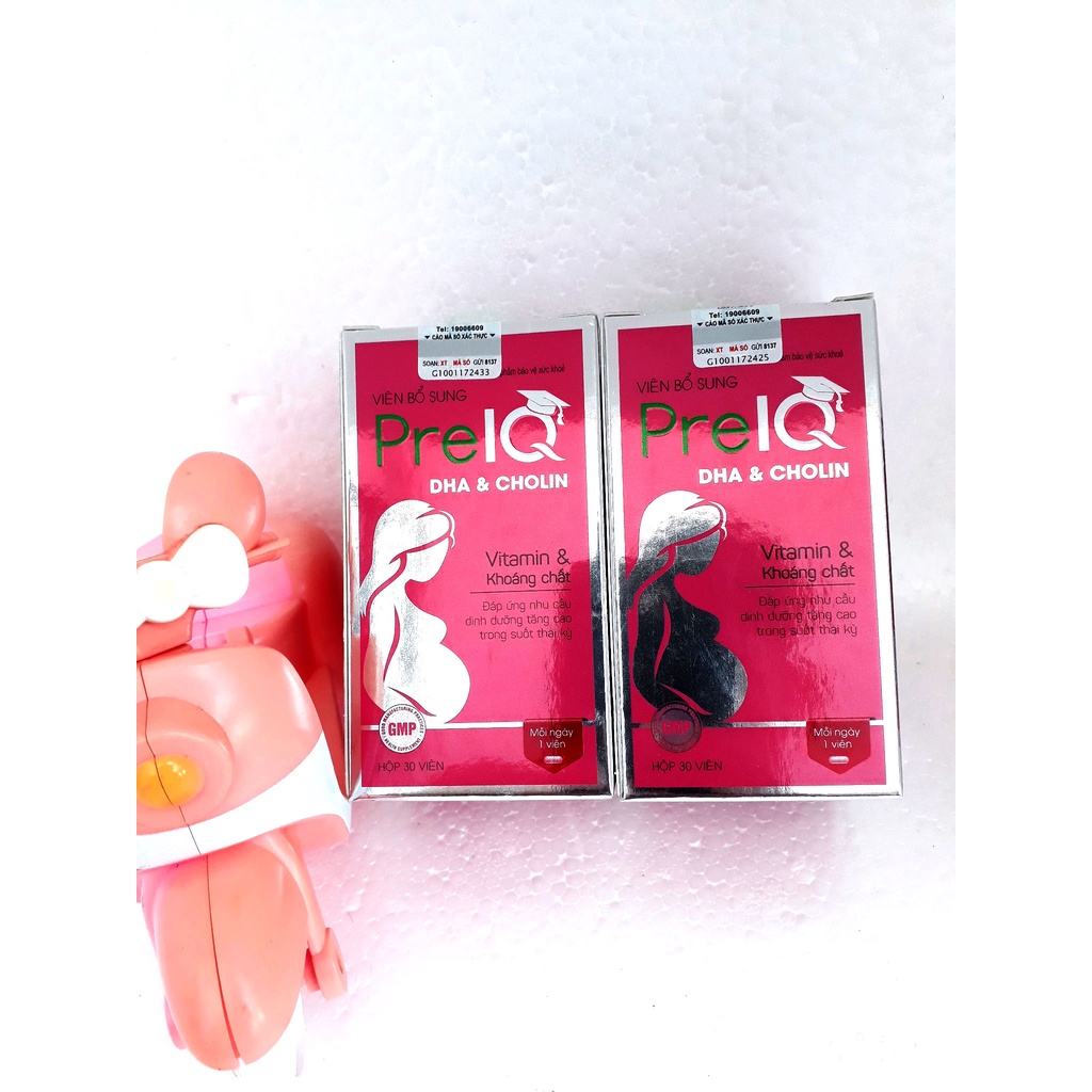 Viên uống bổ bầu PreIQ, giúp bổ sung DHA, EPA các Vitamin và khoáng chất cần thiết cho phụ nữ mang thai và cho con bú