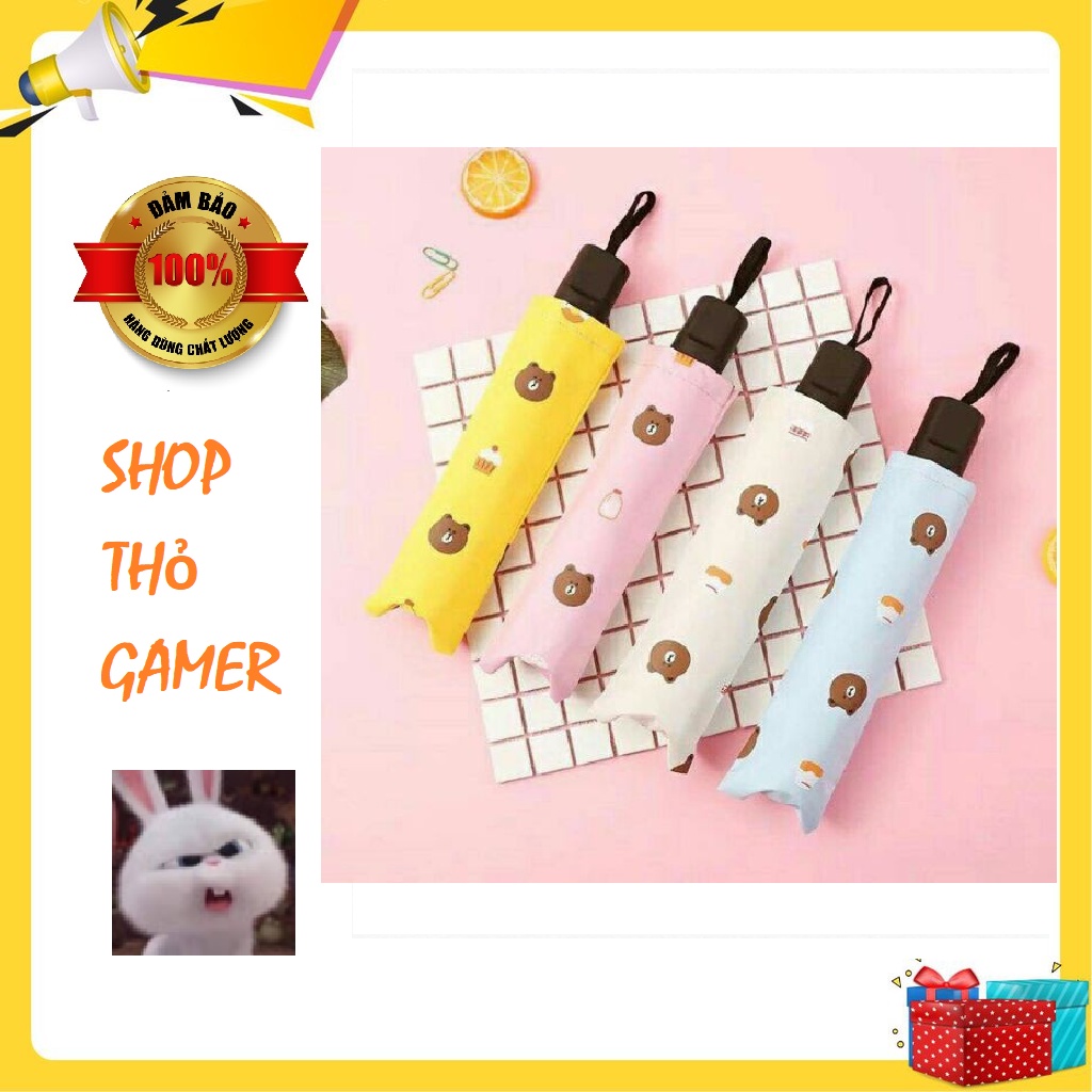 Dù - Ô đi mưa gấp gọn hình gấu siu dễ thương