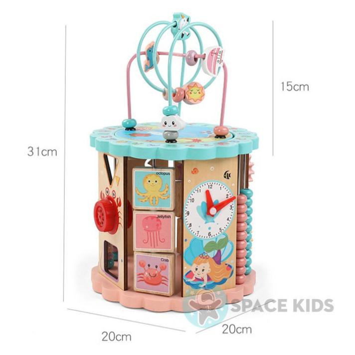 Đồ chơi trẻ em Hộp đồ chơi gỗ đa năng thông minh cho bé vui chơi phát triển trí tuệ Space Kids