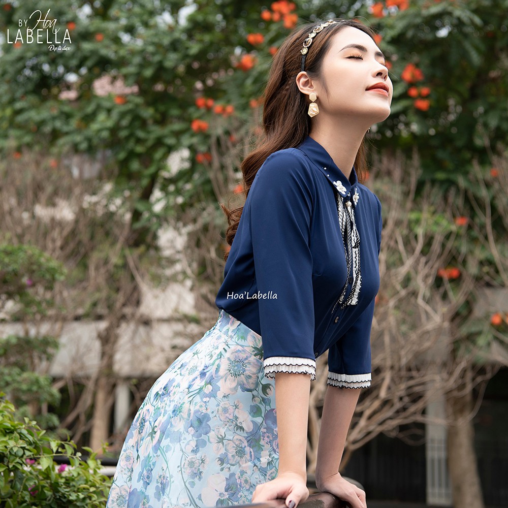Áo Sơ Mi Nữ HOABELLA Phối Ren Thanh Lịch (SM28)