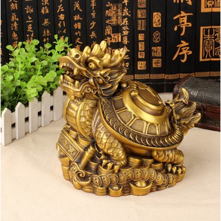 Rùa đầu rồng chữ Phúc- Long quy chữ phúc bằng đồng thau cỡ đại