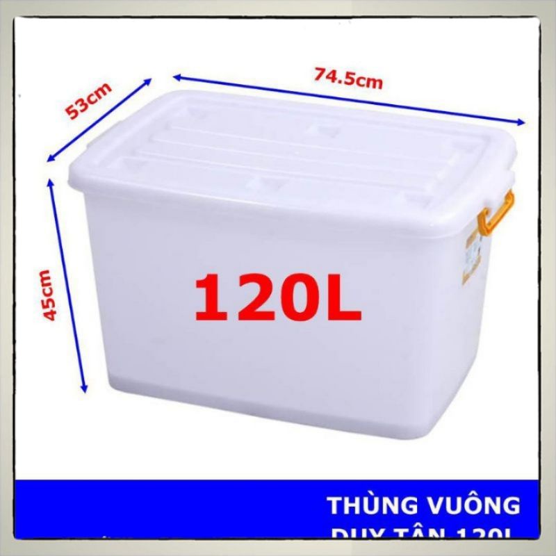 🚀HOẢ TỐC 1H🚀Thùng Nhựa Có Bánh Xe Duy Tân 120L 75*53*45cm