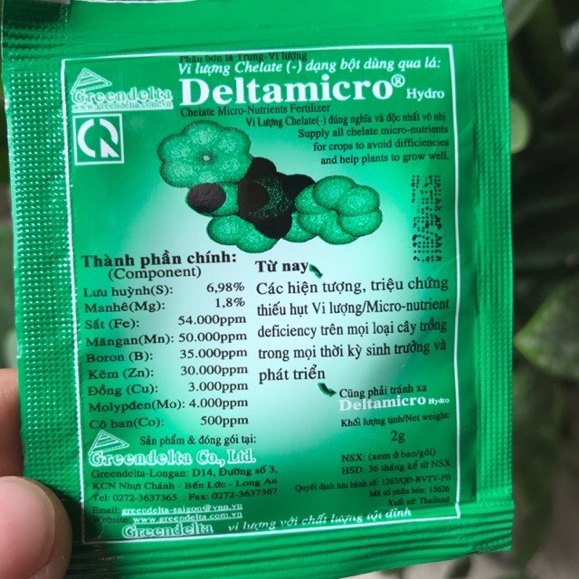 Phân bón lá Trung-Vi lượng Deltamicro (gói 2g) dùng cho hoa hồng, phong lan &amp; cây cảnh