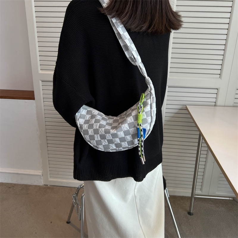 Túi Xách Vải Canvas Họa Tiết Caro Thời Trang Mùa Hè Cho Nữ