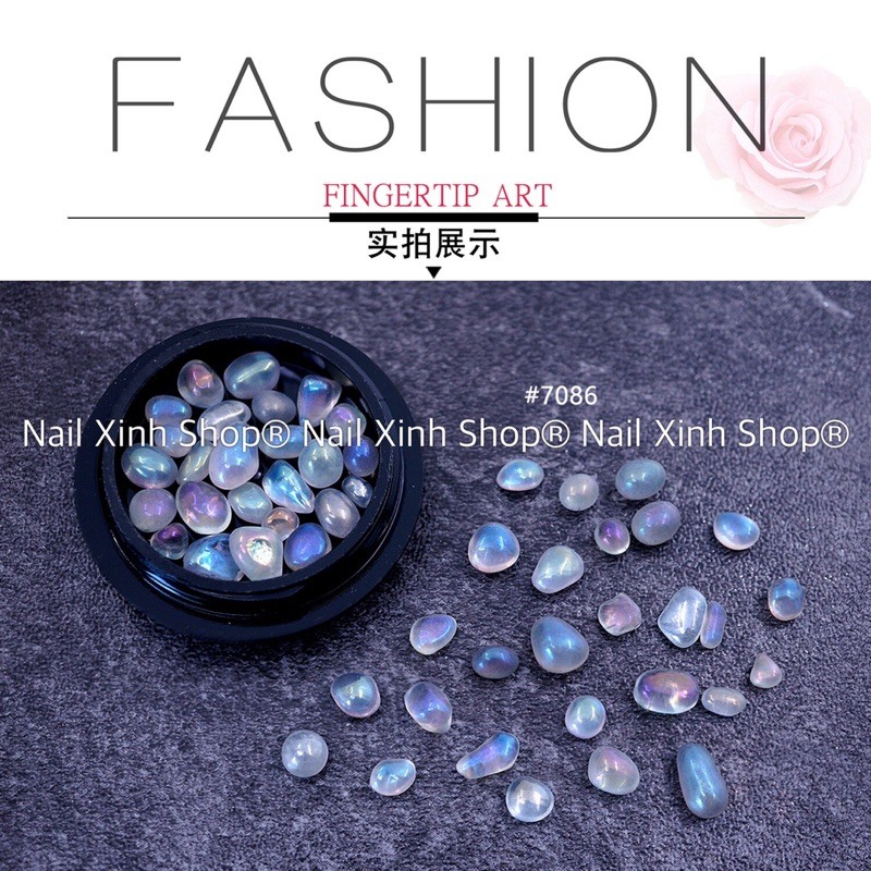 Hủ đá nail trang trí phong cách Nhật, phụ kiên nail cao cấp, phụ kiện nail hot 2021