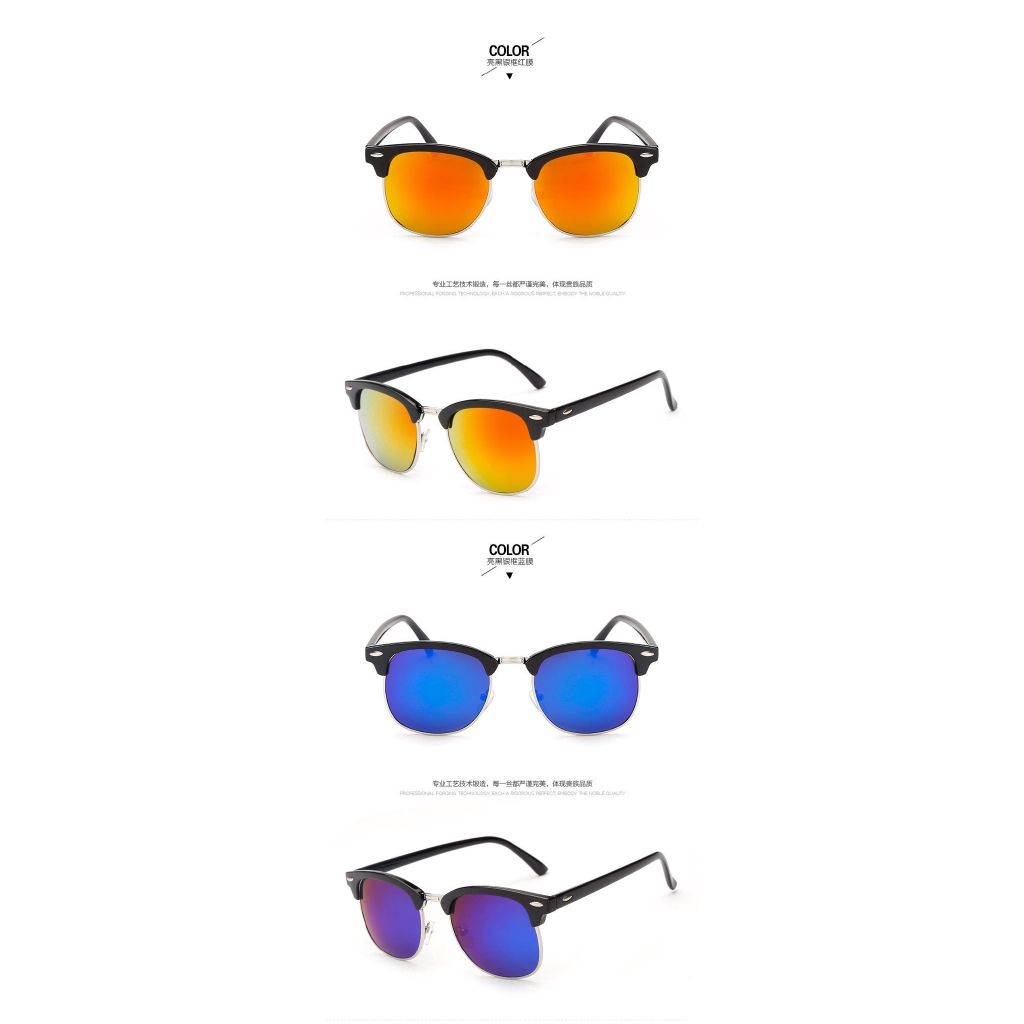 Kính mát SAMJUNE thiết kế nửa gọng phong cách retro cho nam và nữ