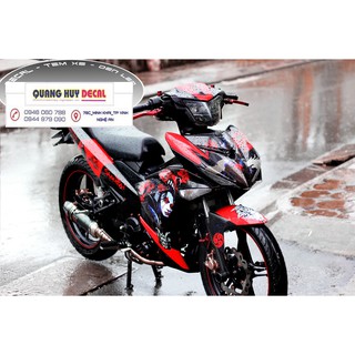 Tem trùm exciter 150 samurai đỏ đen, siêu đẹp,siêu rẻ,siêu chất, độ team decal xe ex dán