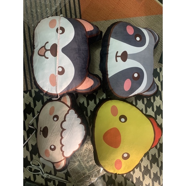 Gối nhồi bông thú gà chó cừu dễ thương và các phương tiện giao thông oto trực thăng chất liệu nhung mềm