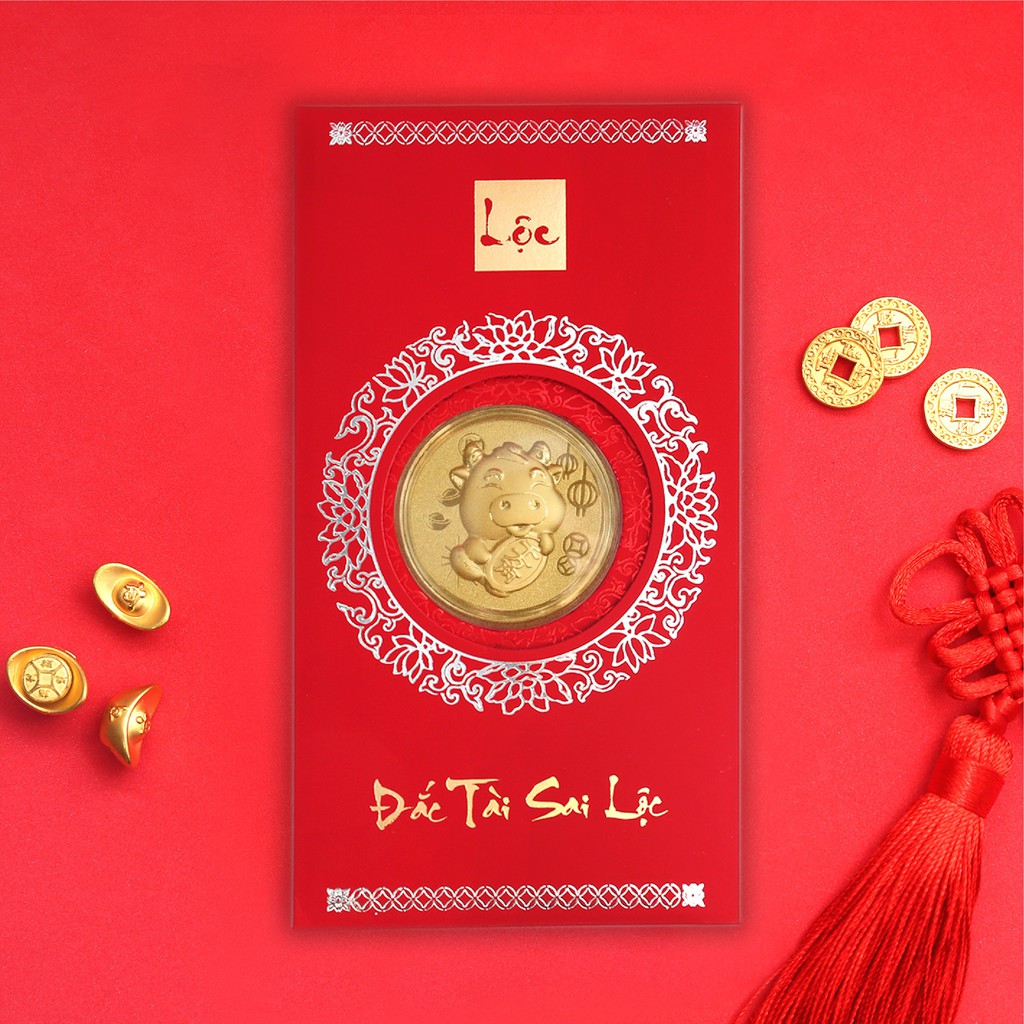 Mẫu Kim Sửu vàng 24k - Kèm bao lì xì - Ancarat