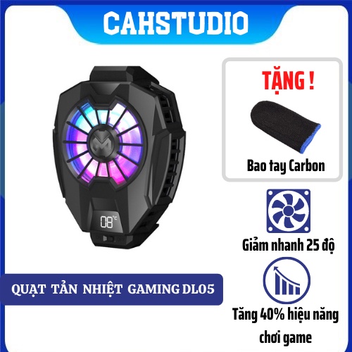 Quạt tản nhiệt làm mát điện thoại tản nhiệt sò lạnh MEMO DL05 FL01 Siêu lạnh, hiển thị nhiệt độ, LED RGB