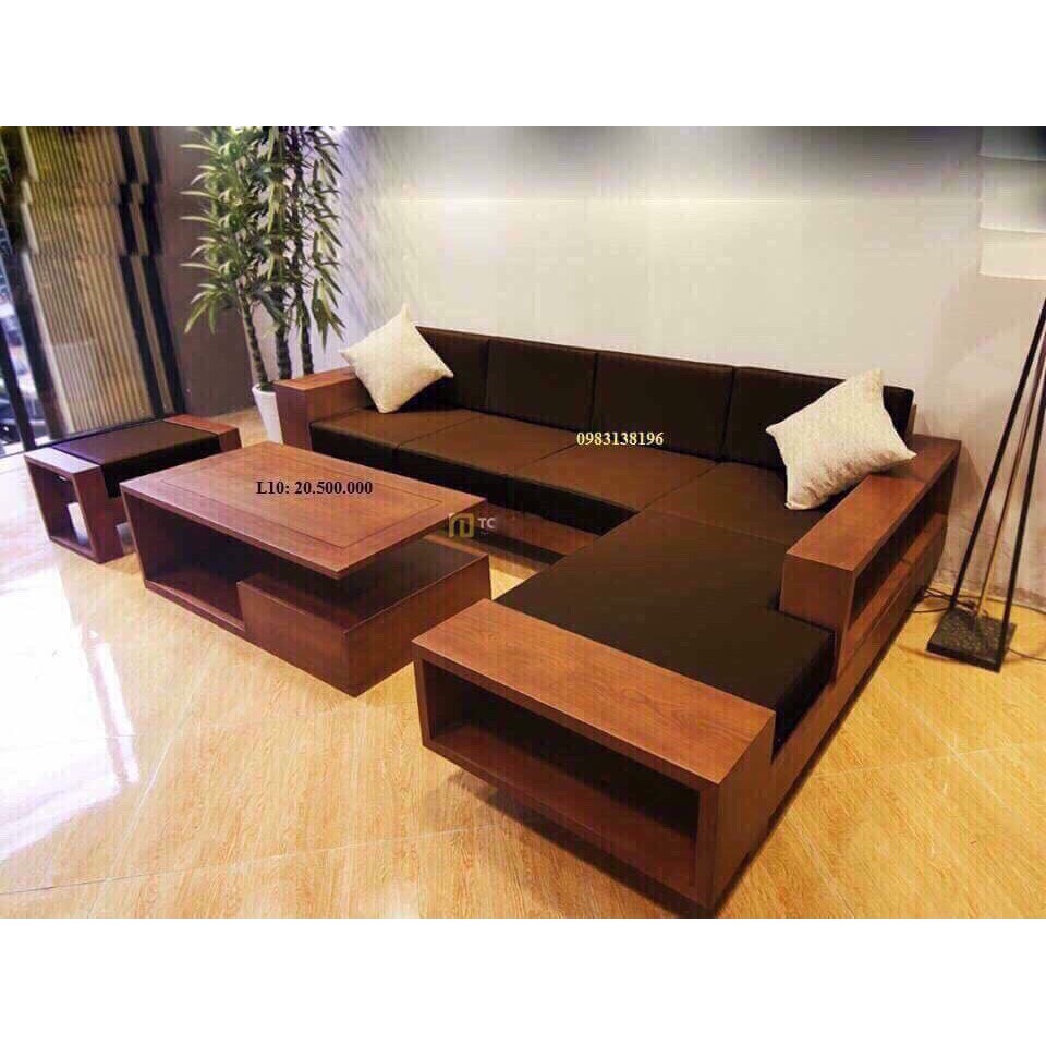 ghế sofa góc gỗ sồi