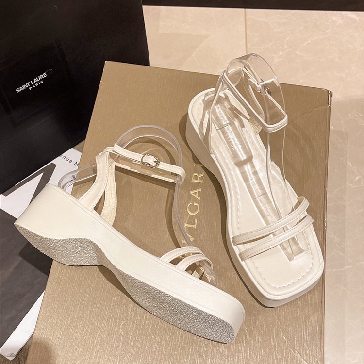 Giày xăng đan đế dày 2 quai ngang dáng thời trang phong cách Hàn Quốc cho nữ - SL68