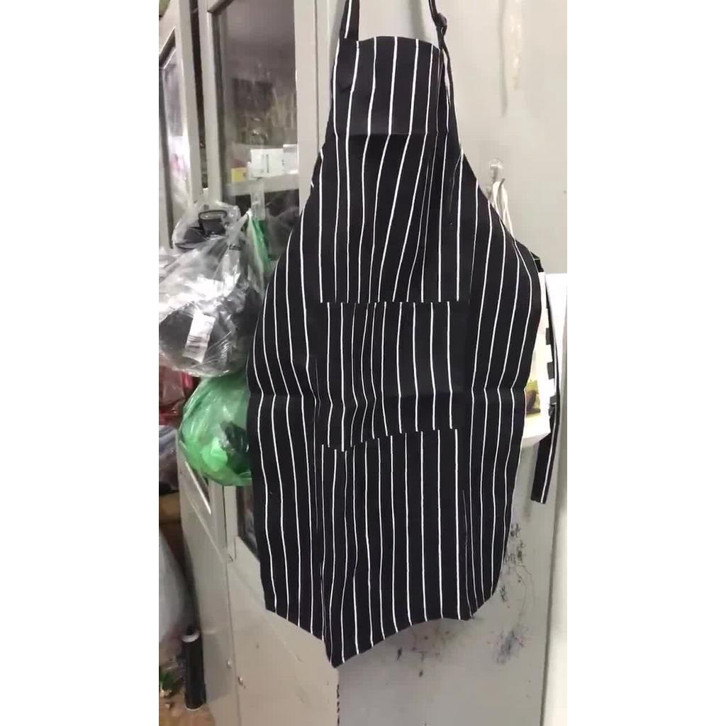 Tạp dề cắt tóc nam nữ sọc trắng đen-dùng trong barber shop,nhà bếp,pha chế,phục vụ | BigBuy360 - bigbuy360.vn