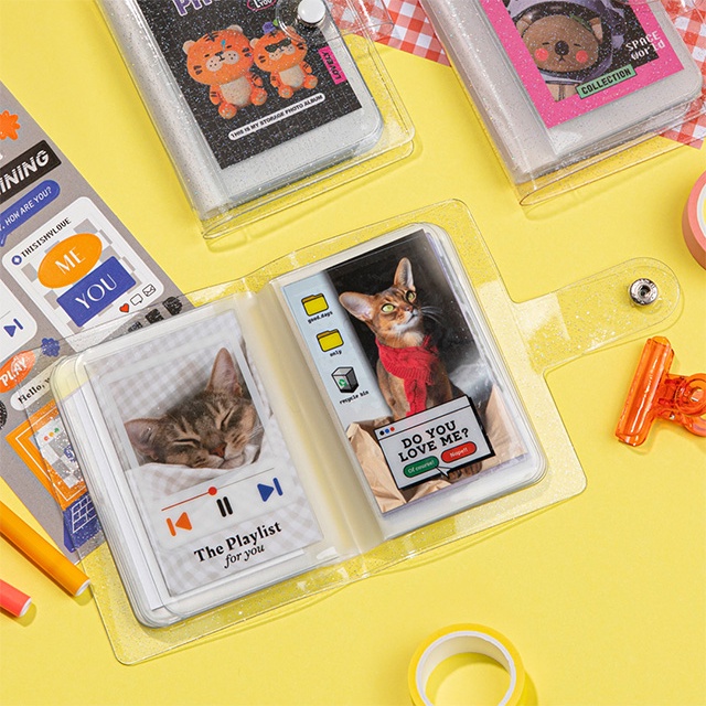 Photo Card Frame Mới  Thẻ ảnh thiết kế hình chú bọ dễ thương với màu đen/hồng cho trẻ em