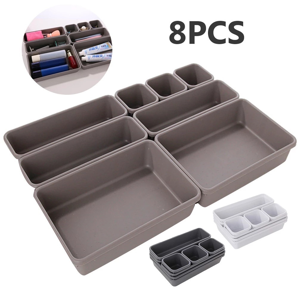 Set 8 Hộp Đựng Đồ Trang Điểm / Trang Sức Để Bàn Tiện Lợi