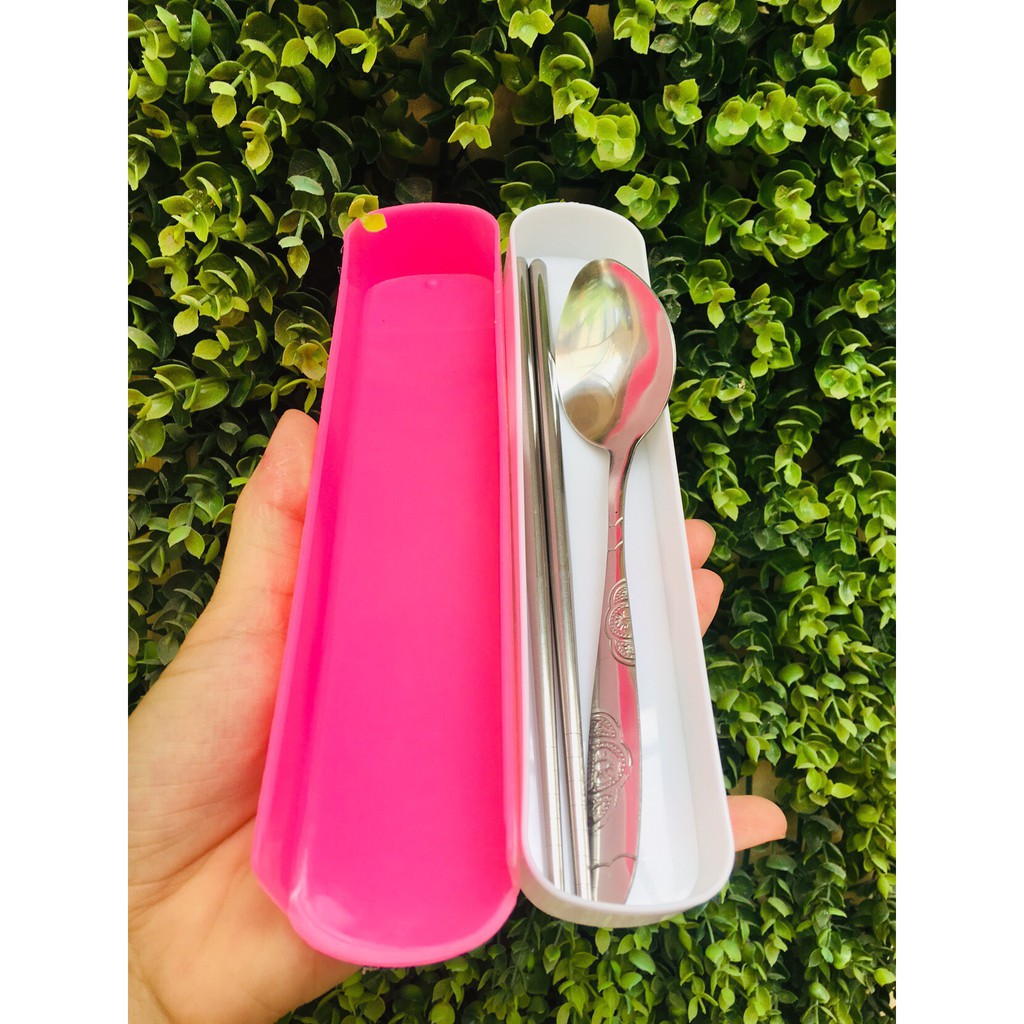 Hộp cơm cắm điện đa năng MOGAN MD666 - 2 Tầng 3 ngăn Màu Hồng - Tặng Kèm Bộ Thìa Đũa Inox | BigBuy360 - bigbuy360.vn