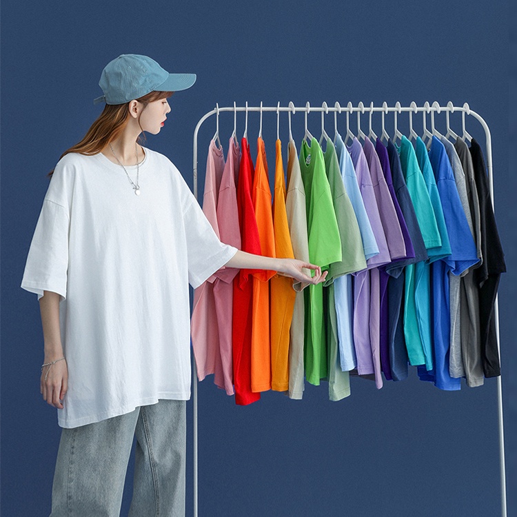 Áo thun trơn unisex tay lỡ form rộng, nhiều màu, nam nữ, Anam Store
