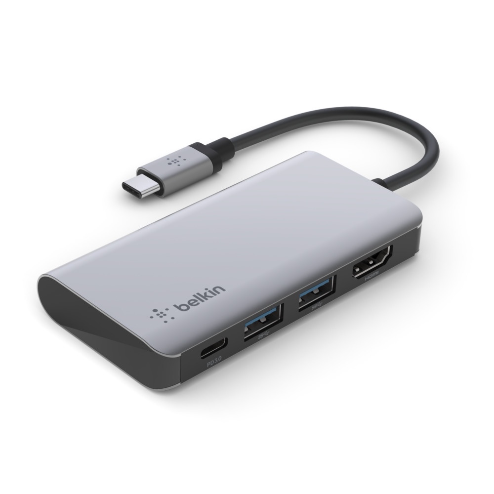 Hub chuyển Belkin USB-C 4 in 1 Multiport Adapter 60W 100W