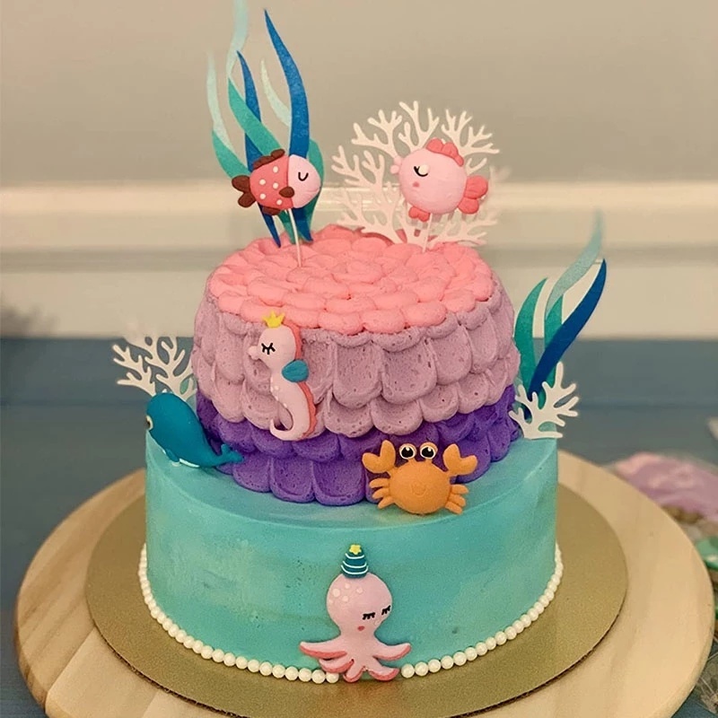 Phụ Kiện Trang Trí Bánh Kem Chủ Đề Nàng Tiên Cá Dễ Thương