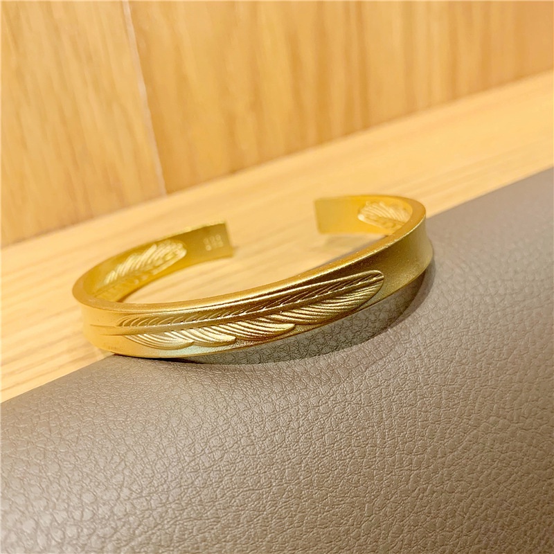 Lắc Tay Nữ Mạ Vàng 18K Kiểu Hình Lá Thời Trang Cao Cấp Mã LMV002, Lắc Tay Nữ, Vòng Tay Nữ