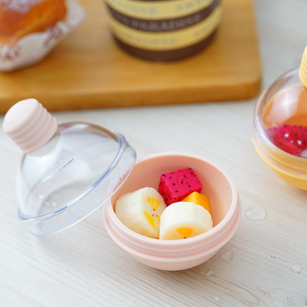 Khuôn Làm Đá Hình Tròn Bằng Silicone Màu Macaron Z7I2