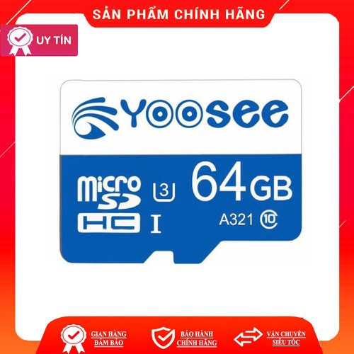 Thẻ nhớ YOOSEE 64Gb U3 Class 10 chuyên dụng cho camera và điện thoại | BigBuy360 - bigbuy360.vn