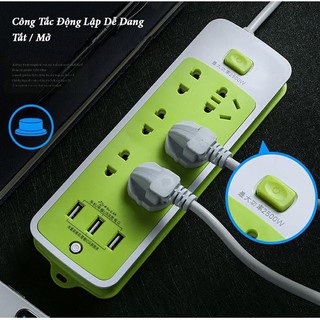 Ổ Điện Đa Năng Chống Giật Có Cổng USB - 6 Lỗ Cắm Điện