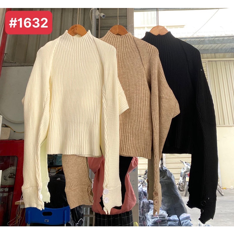 Sét Áo Ba Lỗ Cổ 3 Phân Kèm Áo Khoác Lửng Chất Len M1632-Teen 888