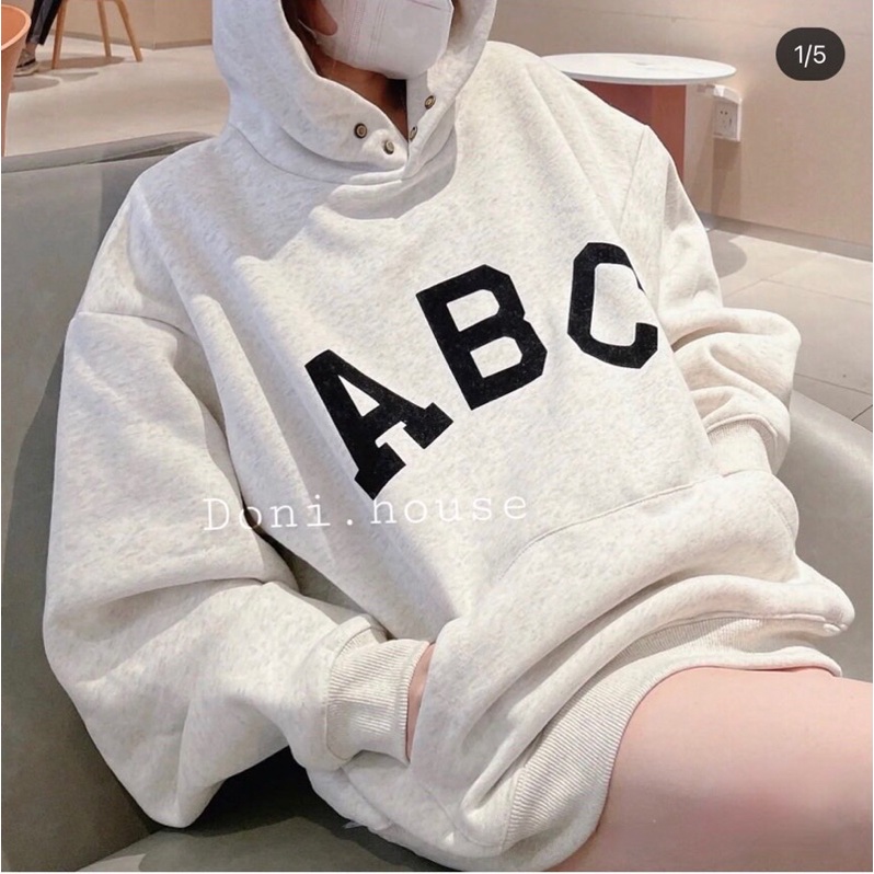 Áo hoodie mũ ABC cúc bấm siêu hot nỉ ngoại lót bông ấm (annstore_ảnh thật)