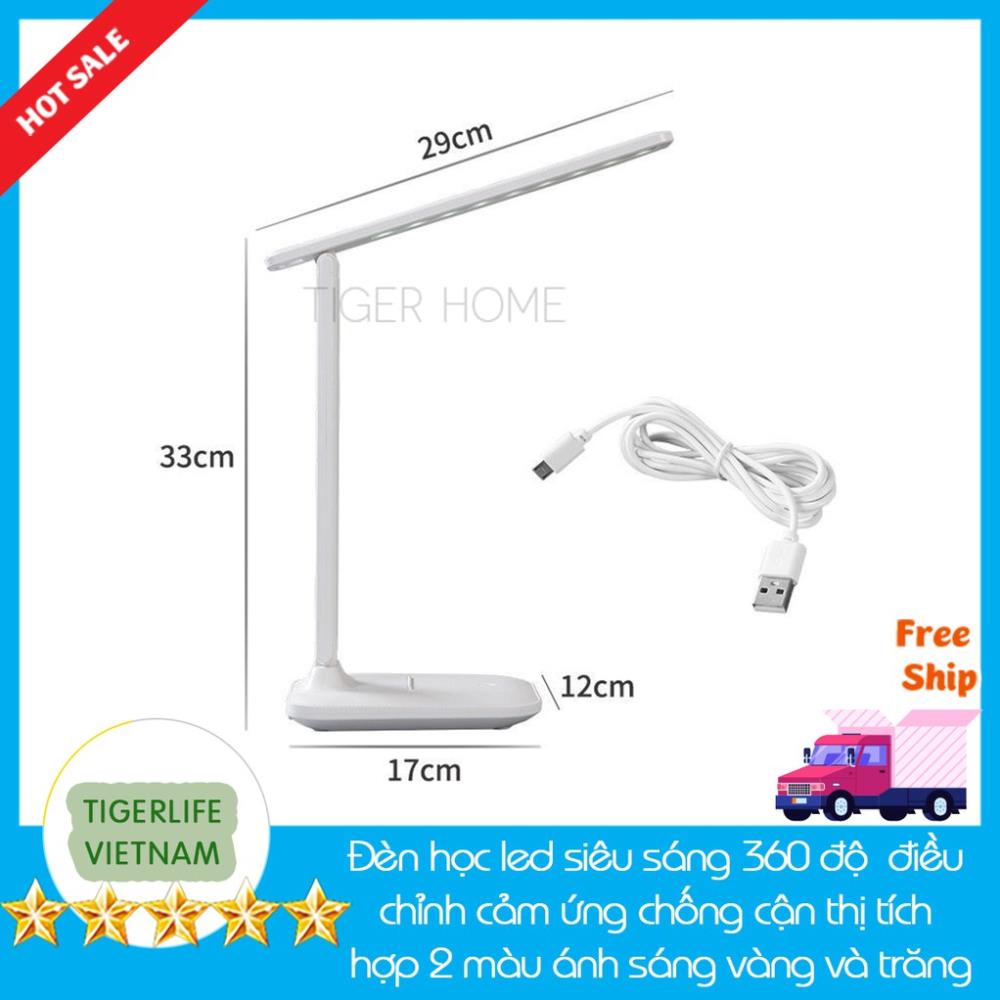 Đèn học chống cận thị, Đèn học tích điện -  2 Led 3 màu ánh sáng Học Đọc Sách Làm Việc Học Sinh Sinh Viên....