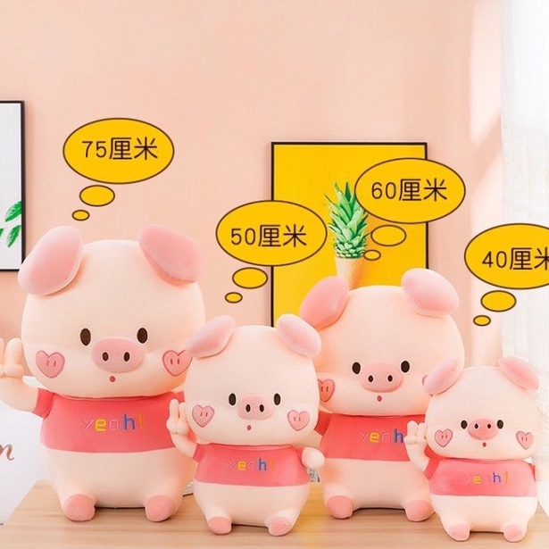 Gấu Bông Heo Má Tim , Thú Nhồi Bông Lợn Cute Hot Trend Chất Miniso Cao Cấp Siêu Mềm Mịn