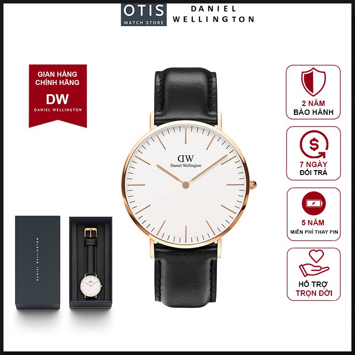 [GIFTSET]Đồng Hồ Nam Nữ Daniel Wellington Classic Sheffield Rose Gold White 36mm + ST Mawes Strap DW Chính Hãng