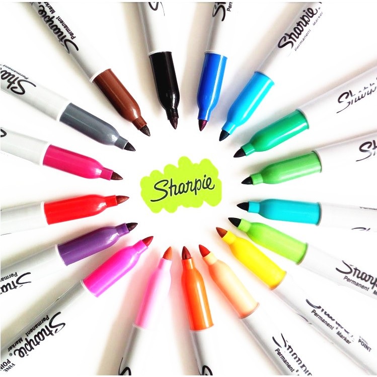 Bút lông dầu hai đầu viết vẽ trên mọi chất liệu Sharpie Permanent Marker Twin Tip – Màu hồng tím (Magenta)
