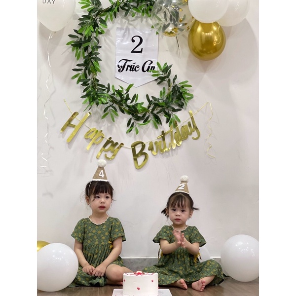 Set trang trí sinh nhật cho bé tông xanh phong cách Tropical Châu Âu - Kem Shop K303