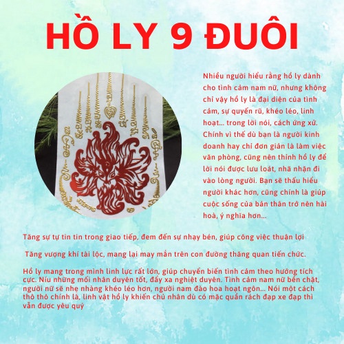 Bộ 2 linh phù thái lan HỒ LY 9 ĐUÔI + HOA SEN KHAI VẬN bình an tình duyên tài lộc dán điện thoại