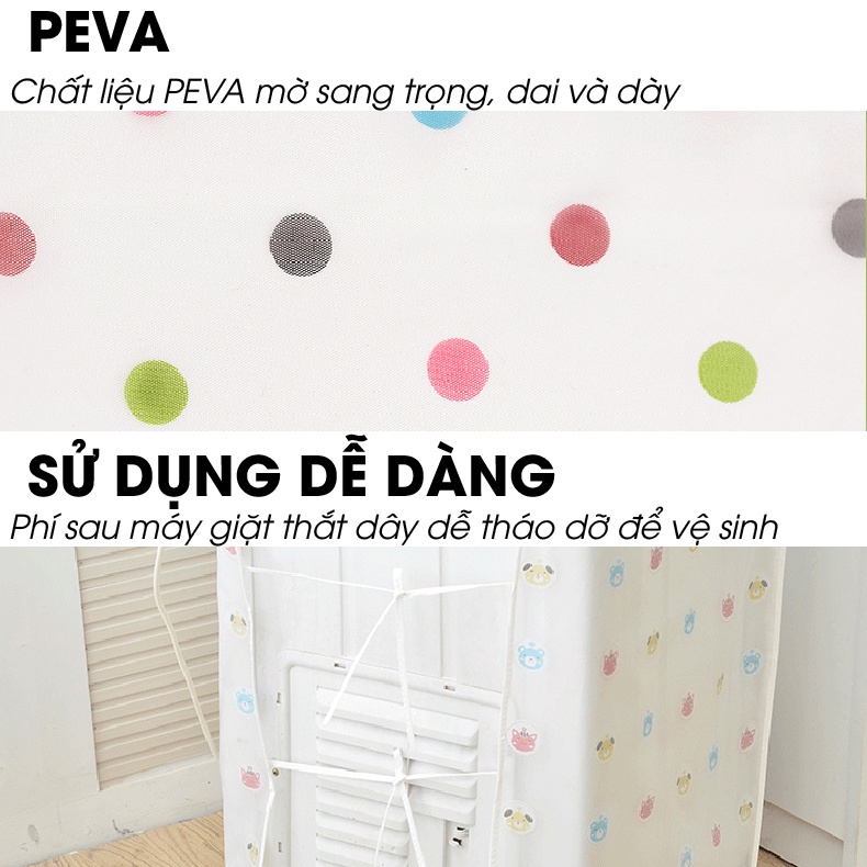 Áo phủ bảo vệ máy giặt HGS chống bám bụi kích thước 56x60x83 và 56x54x86 dùng cho máy cửa trên và cửa trước | mã GD074