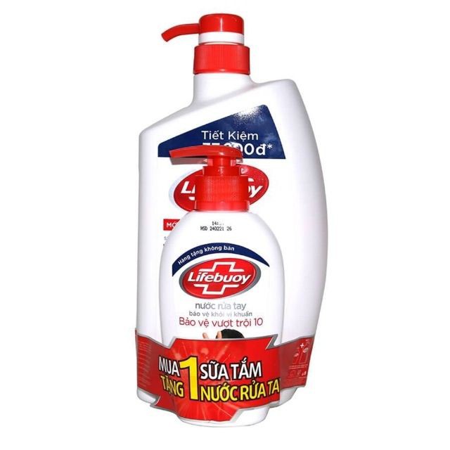 Sữa tắm tặng kèm nước rửa tay lifebuoy