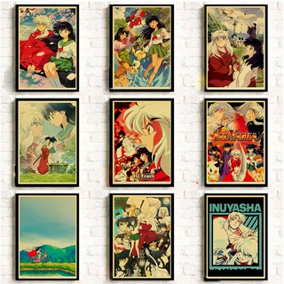 Poster Hoạt Hình Inuyasha Phong Cách Retro