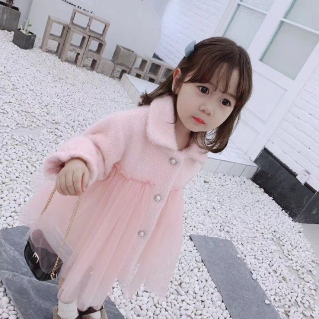 Áo dạ lông phối ren