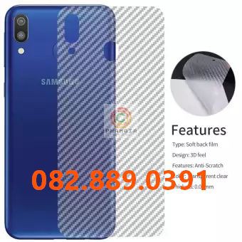 Miếng dán mặt lưng skin carbon Samsung Galaxy M10/ M10s