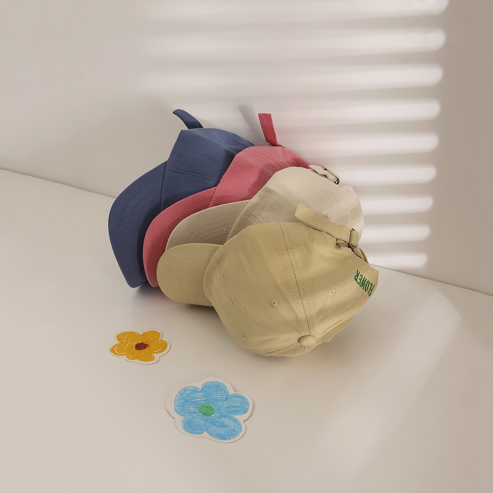 Mũ Lưỡi Trai Chống Nắng Thêu Hoa Màu Sắc Kẹo Ngọt Đơn Giản Phong Cách Hàn Quốc Cho Bé